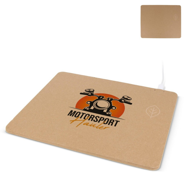 Mousepad mit kabellosem Ladegerät aus Recyclingpapier