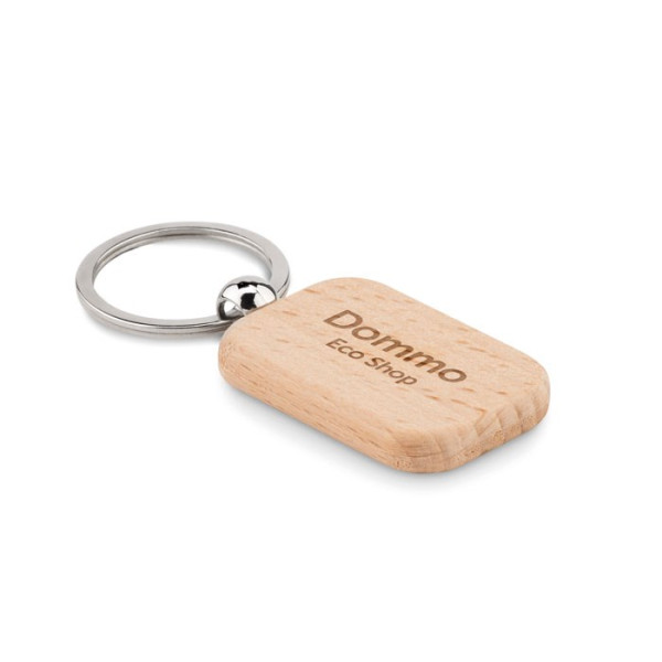 POTY WOOD - Schlüsselring Holz, eckig