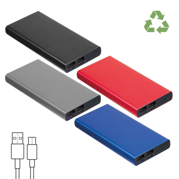 Powerbank aus Aluminium 10.000 mAh GIORGIA