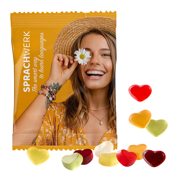 Fruchtgummi-Standardformen 20 g, im konventionelle Tütchen, Vegan